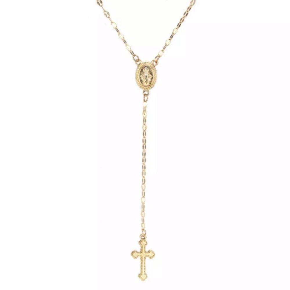 NWOT vintage 18k gold plated cross necklace - Picture 3 of 3